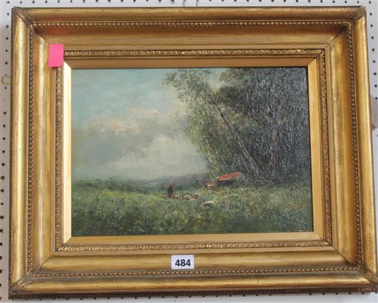 English School (19/20C), oil on panel, rural landscape